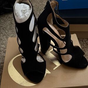 Charlotte Russe Black Cutout Heels